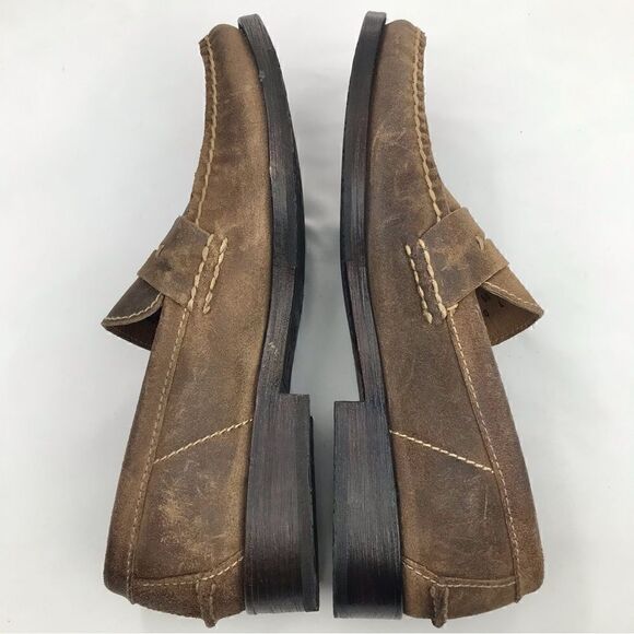 Frye TYLER Brown Leather Classic Penny Loafers in Almond main image 8